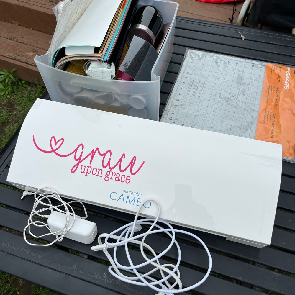 Silhouette Cameo with Pink and Blue Accents